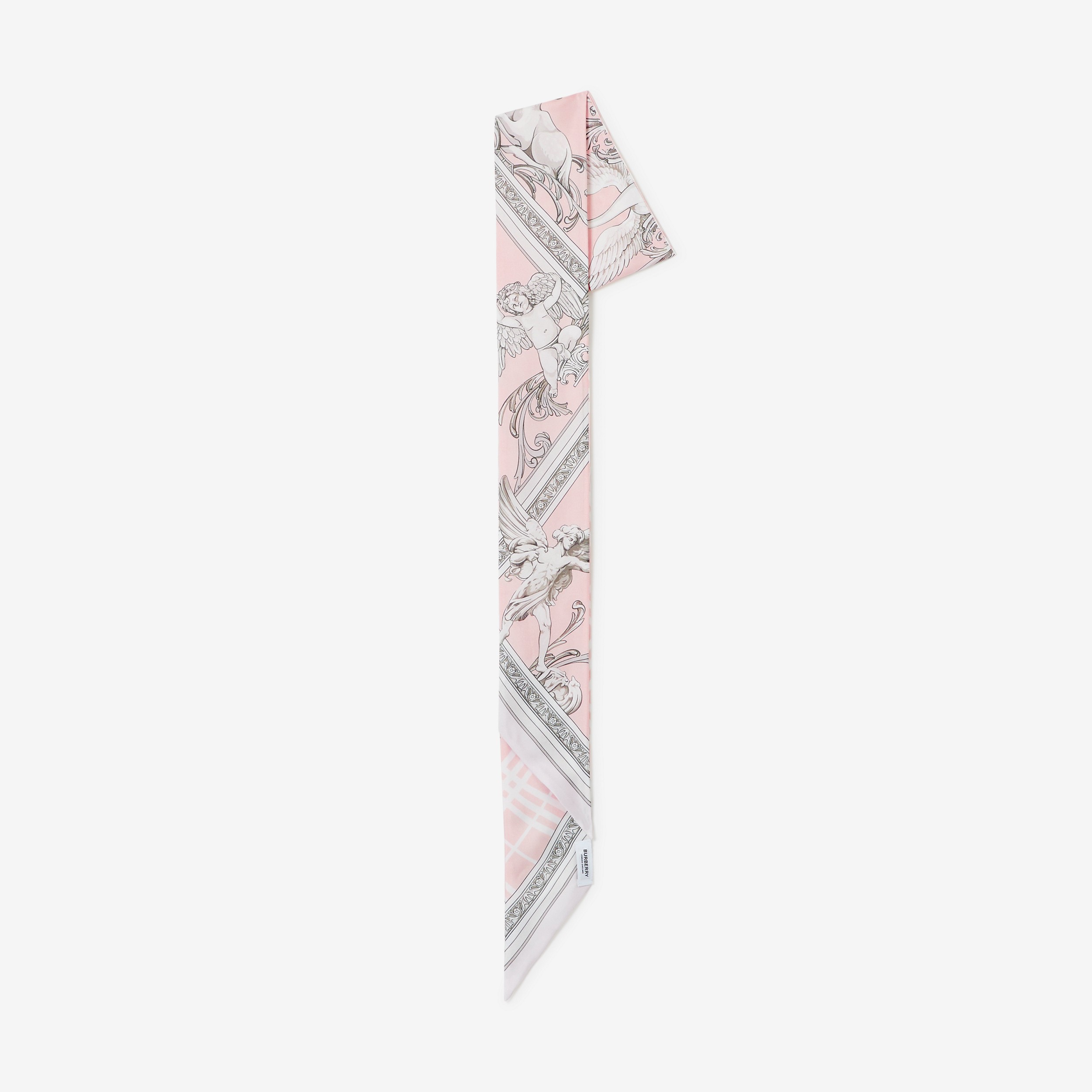 Statue Print Silk Skinny Scarf in Alabaster Pink | Burberry® Official - 2