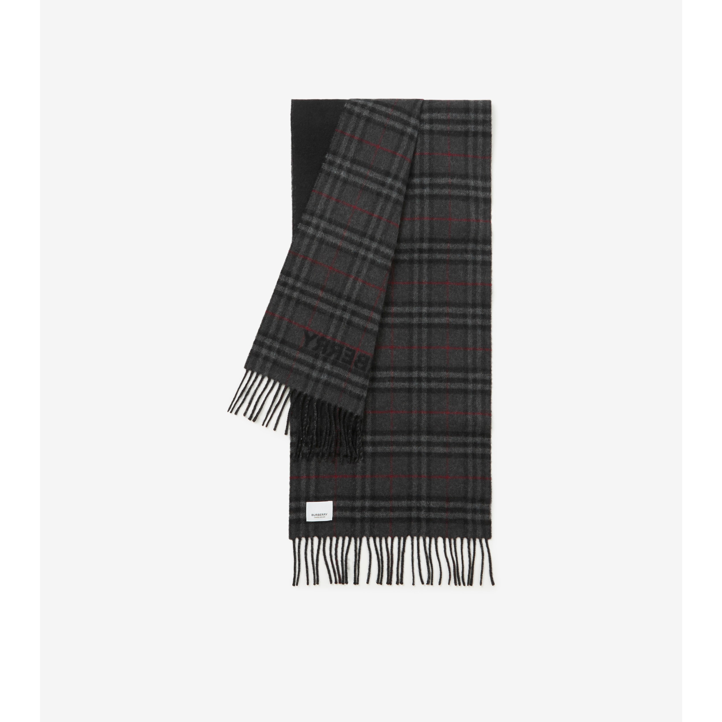 Cashmere Reversible Scarf in Charcoal/black | Official