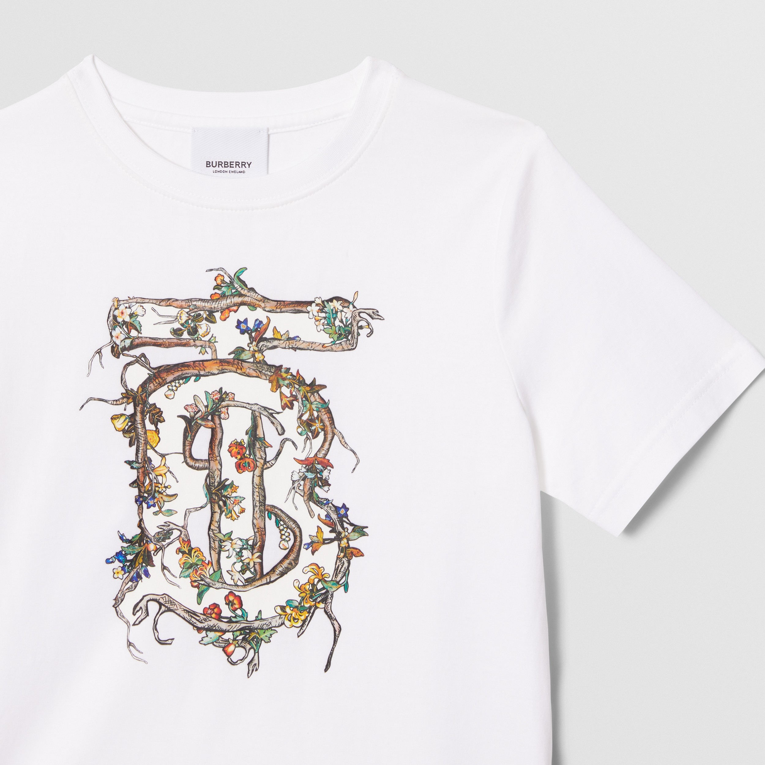 Monogram Motif Cotton T-shirt in White | Burberry® Official - 4