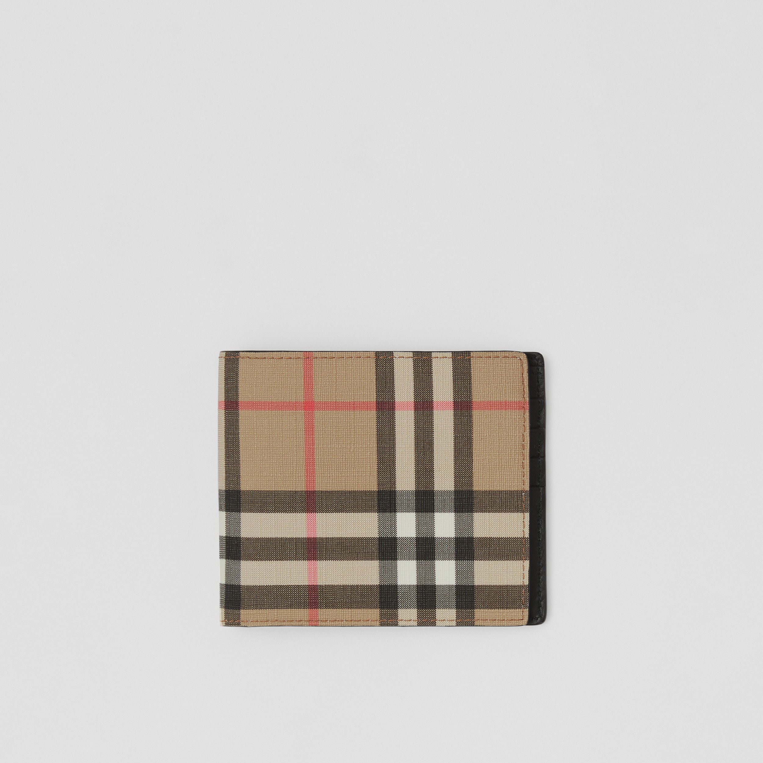 Bio-based Vintage Check Leather Bifold Wallet in Archive Beige - Men | Burberry® Official - 1