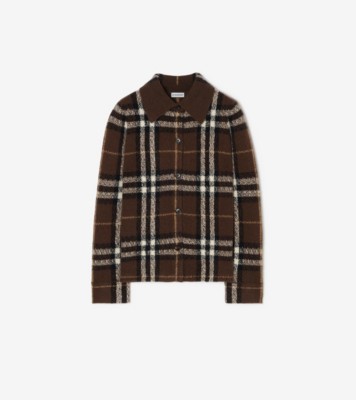 Check Cashmere Overshirt in Treacle brown - Women | Burberry® Official