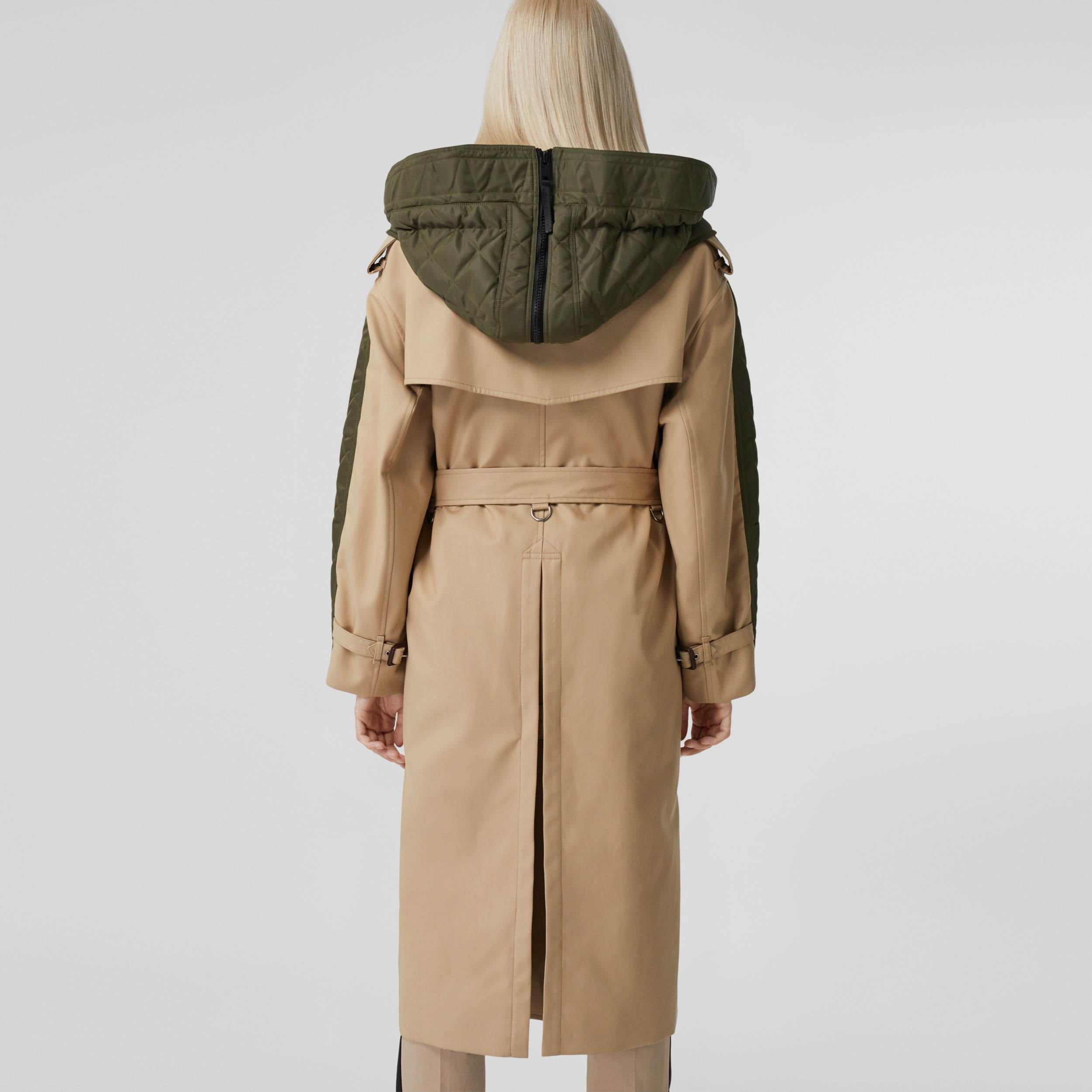 Parka Aus Gestepptem Nylon Und Baumwolle Mit Abnehmbarer Kapuze Olivgrun Burberry