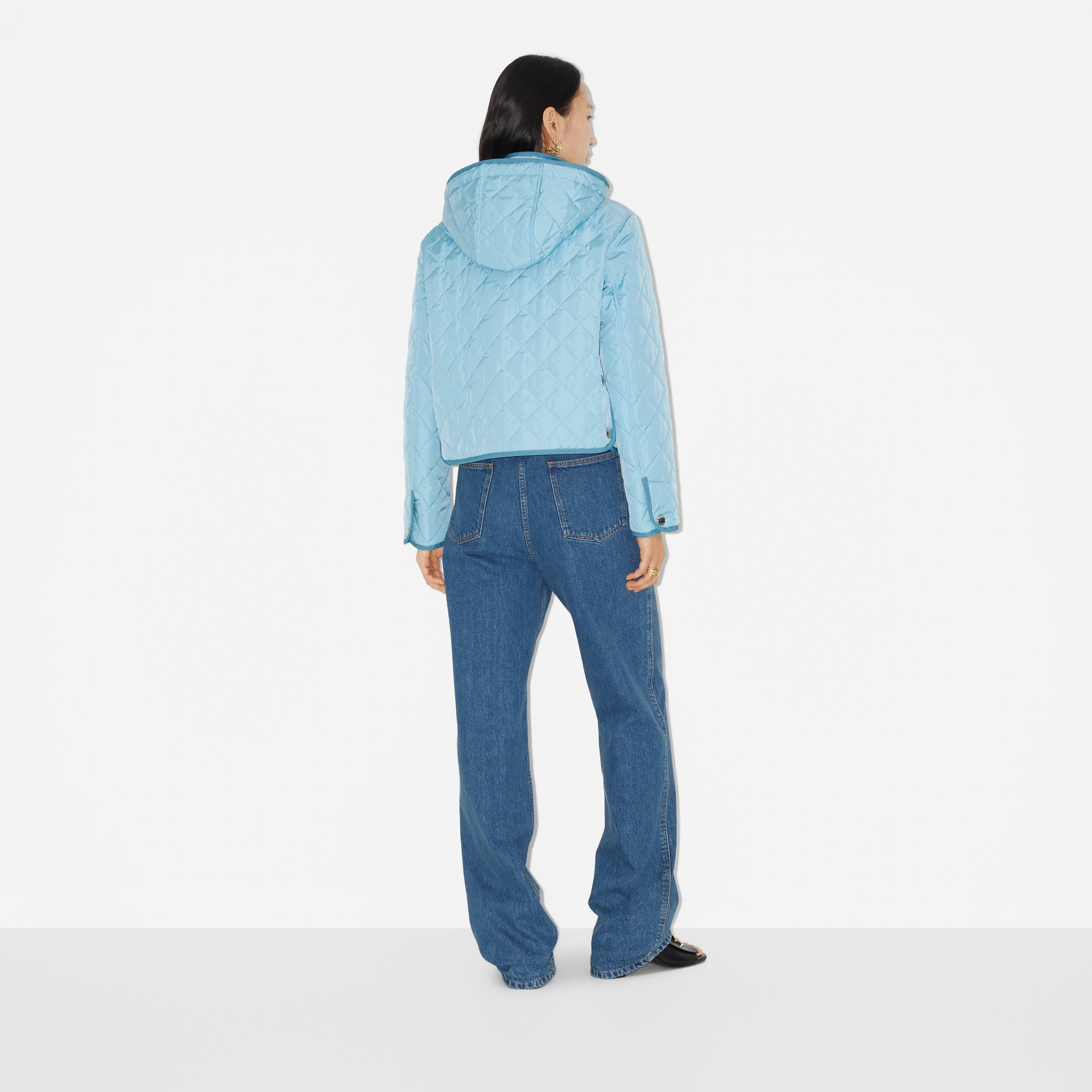 Cropped-Jacke aus Nylon in Rautensteppung (Kühles Denimblau) - Damen | Burberry® - 4