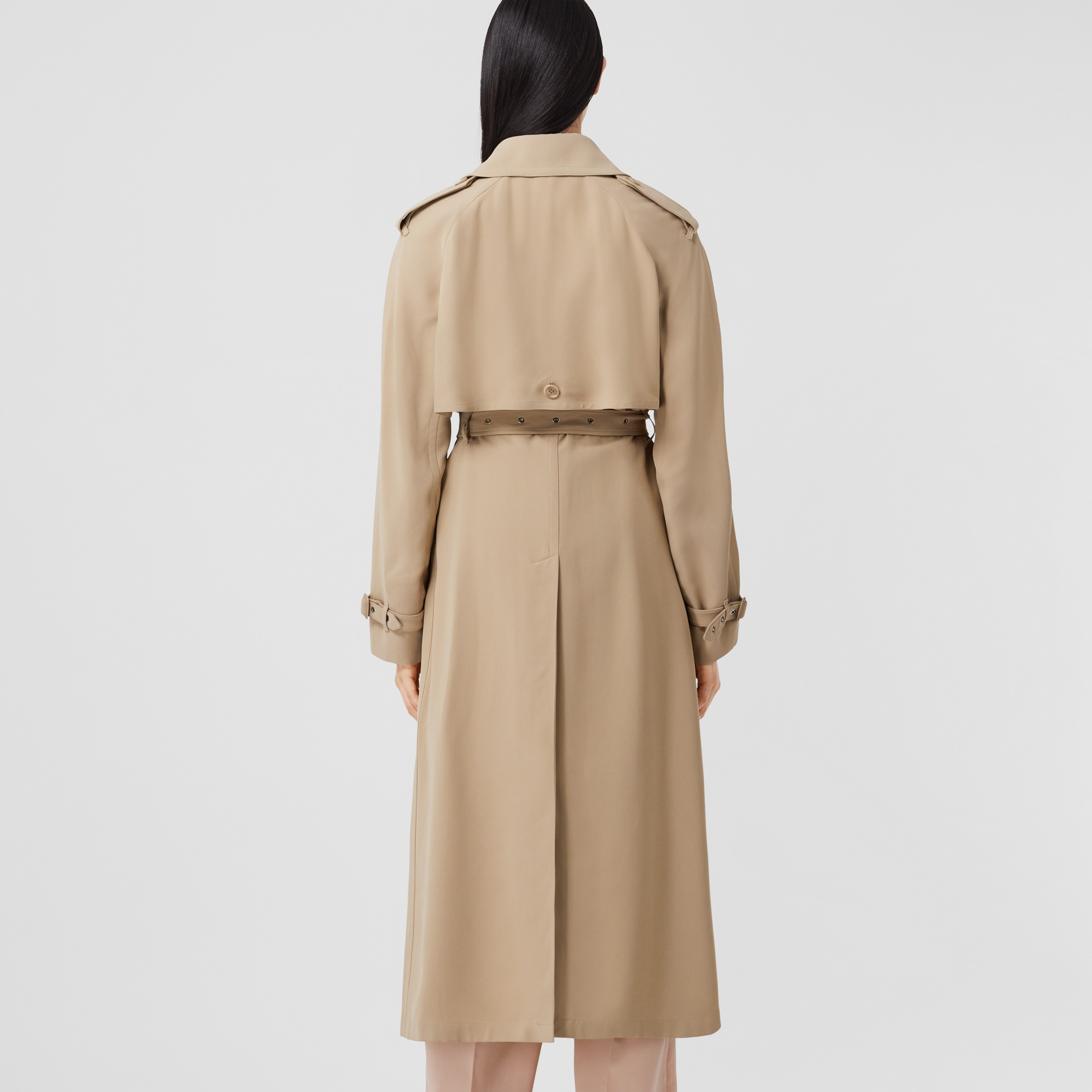 Trench coat en viscosa con forro en seda (Rosa Beige Suave) - Mujer | Burberry® oficial - 3