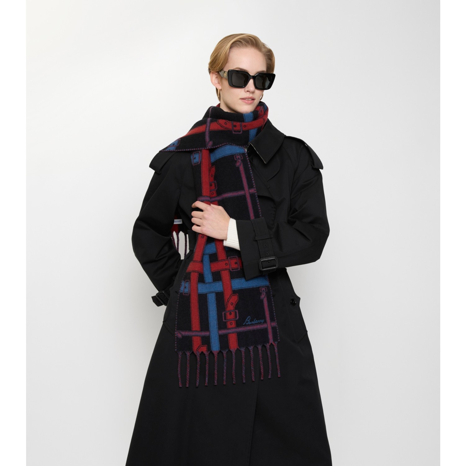 Belt Check Cashmere Scarf