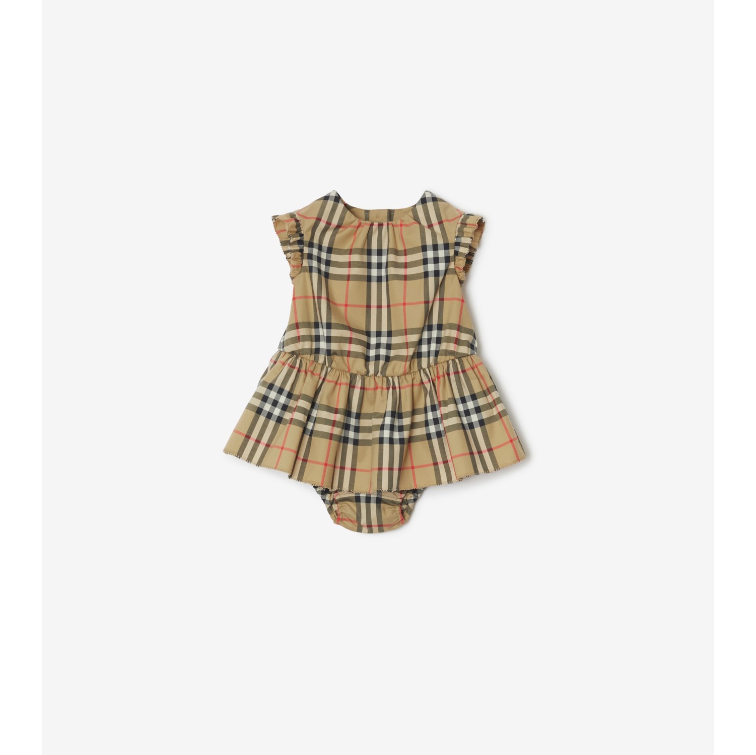 Check Dress with Bloomers in Archive beige Children Burberry Official