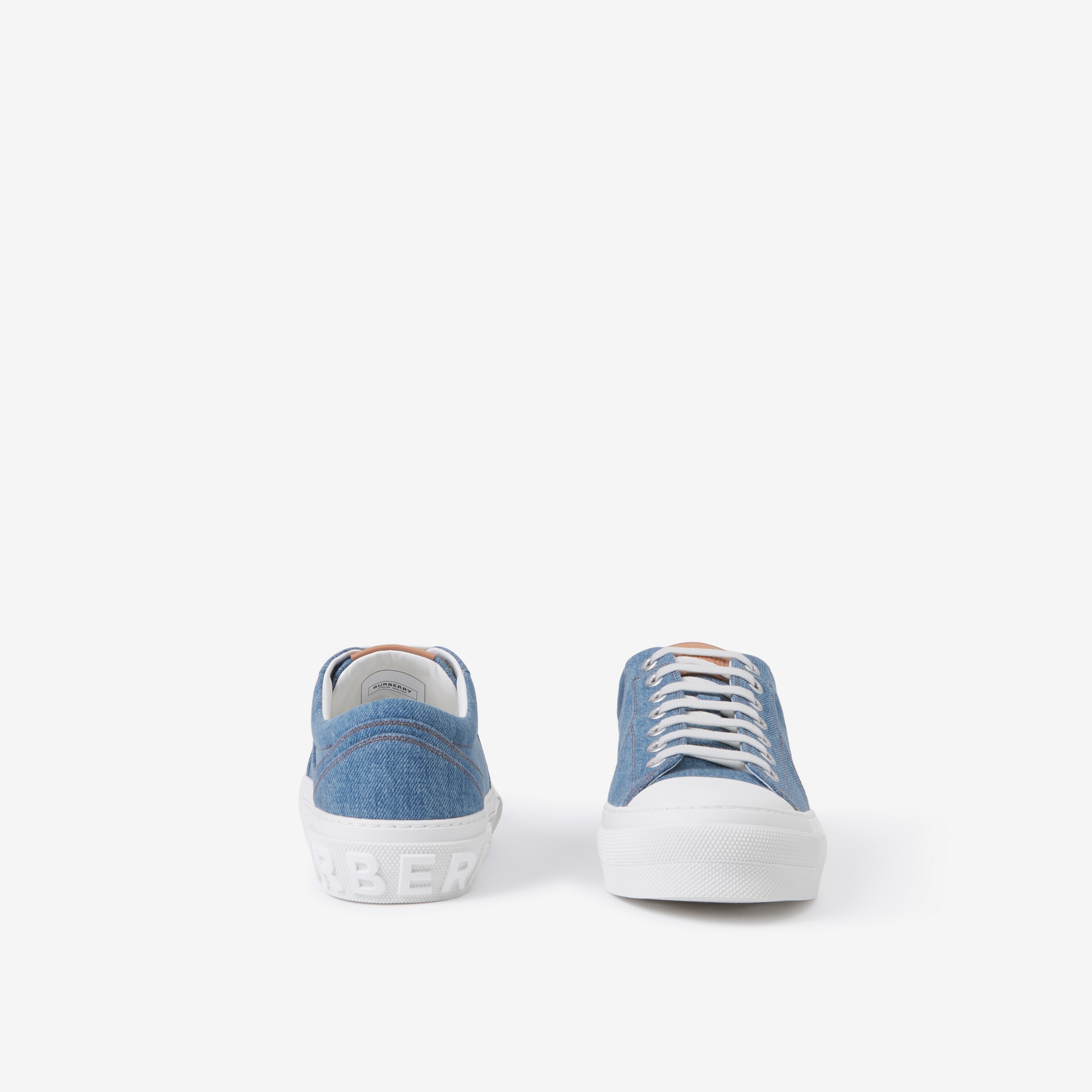 Denim Sneakers in Mid Blue - Men | Burberry® Official - 4