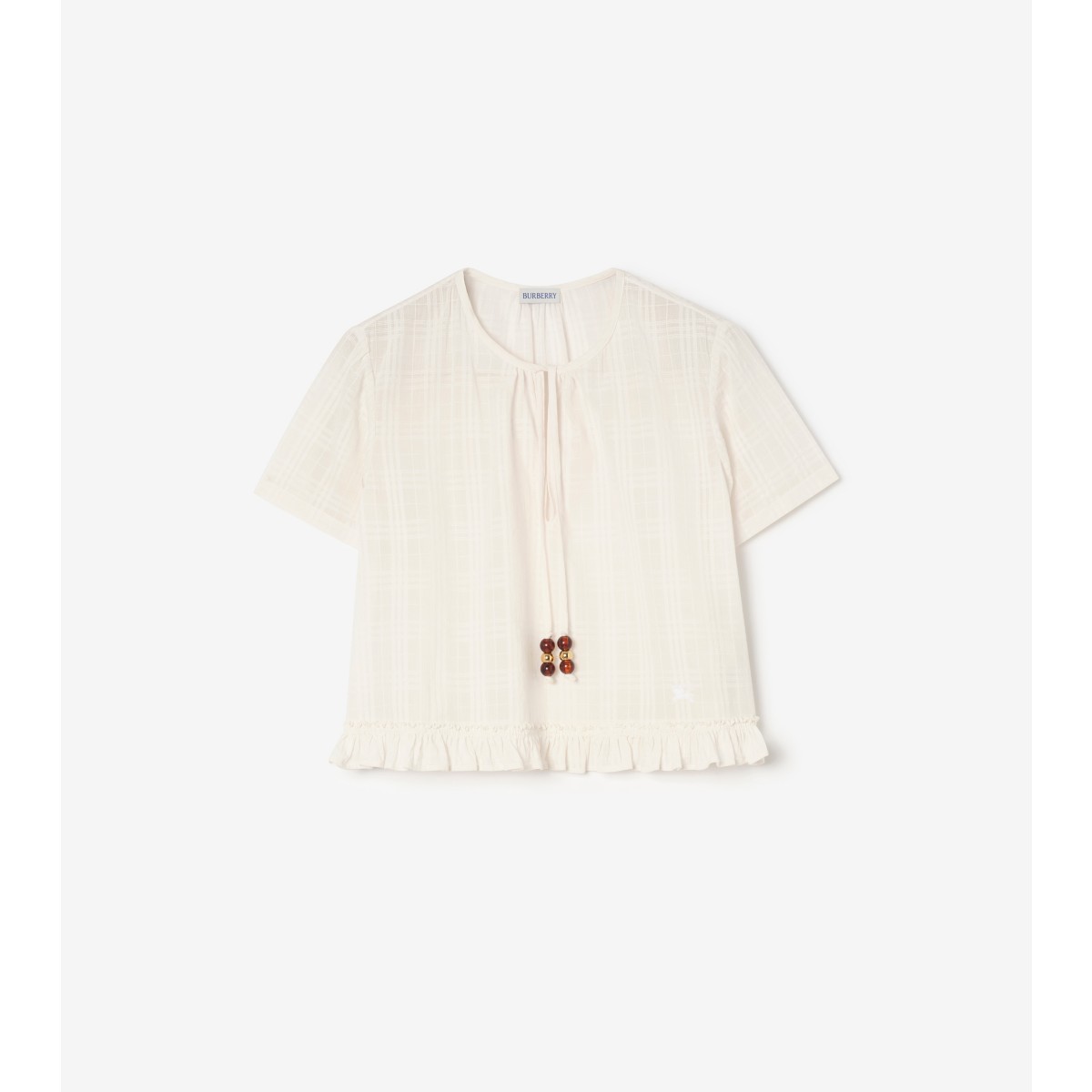  Check Cotton Voile Blouse