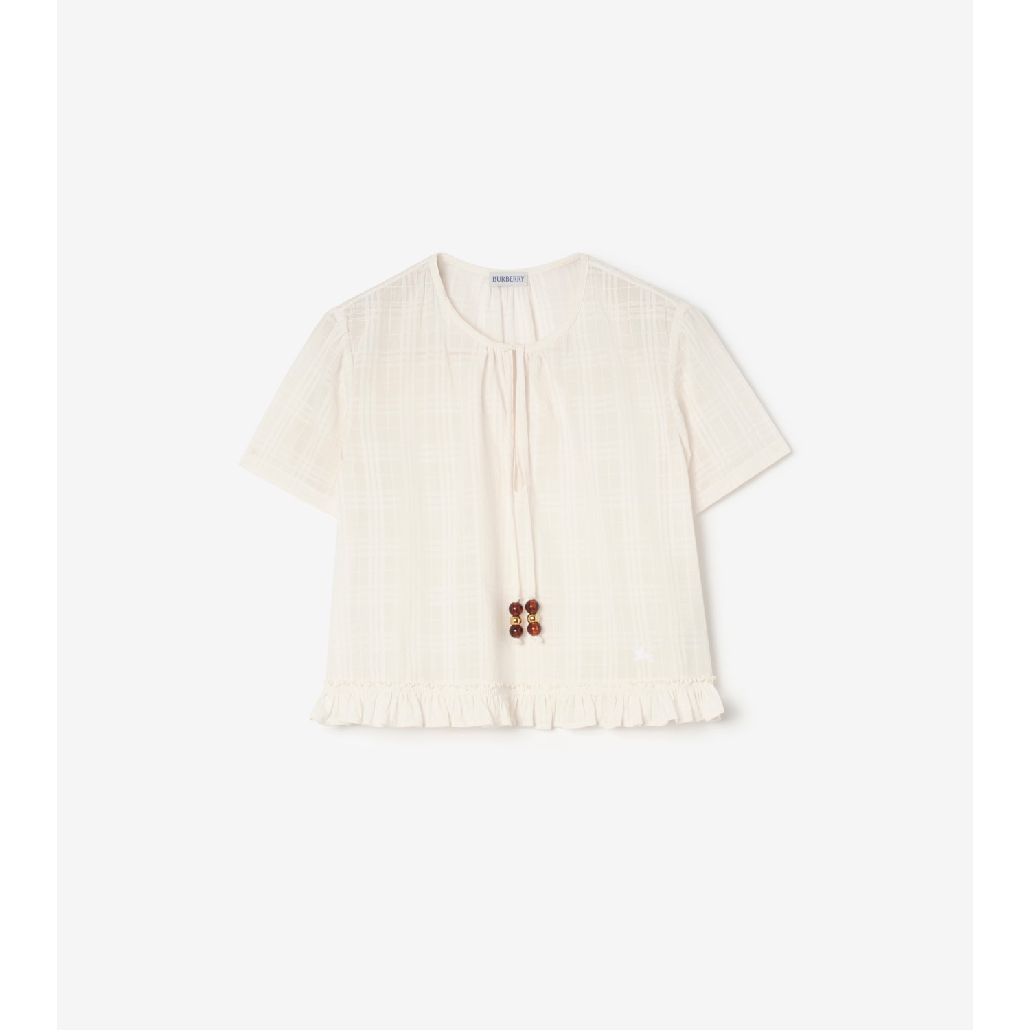 Check Cotton Voile Blouse