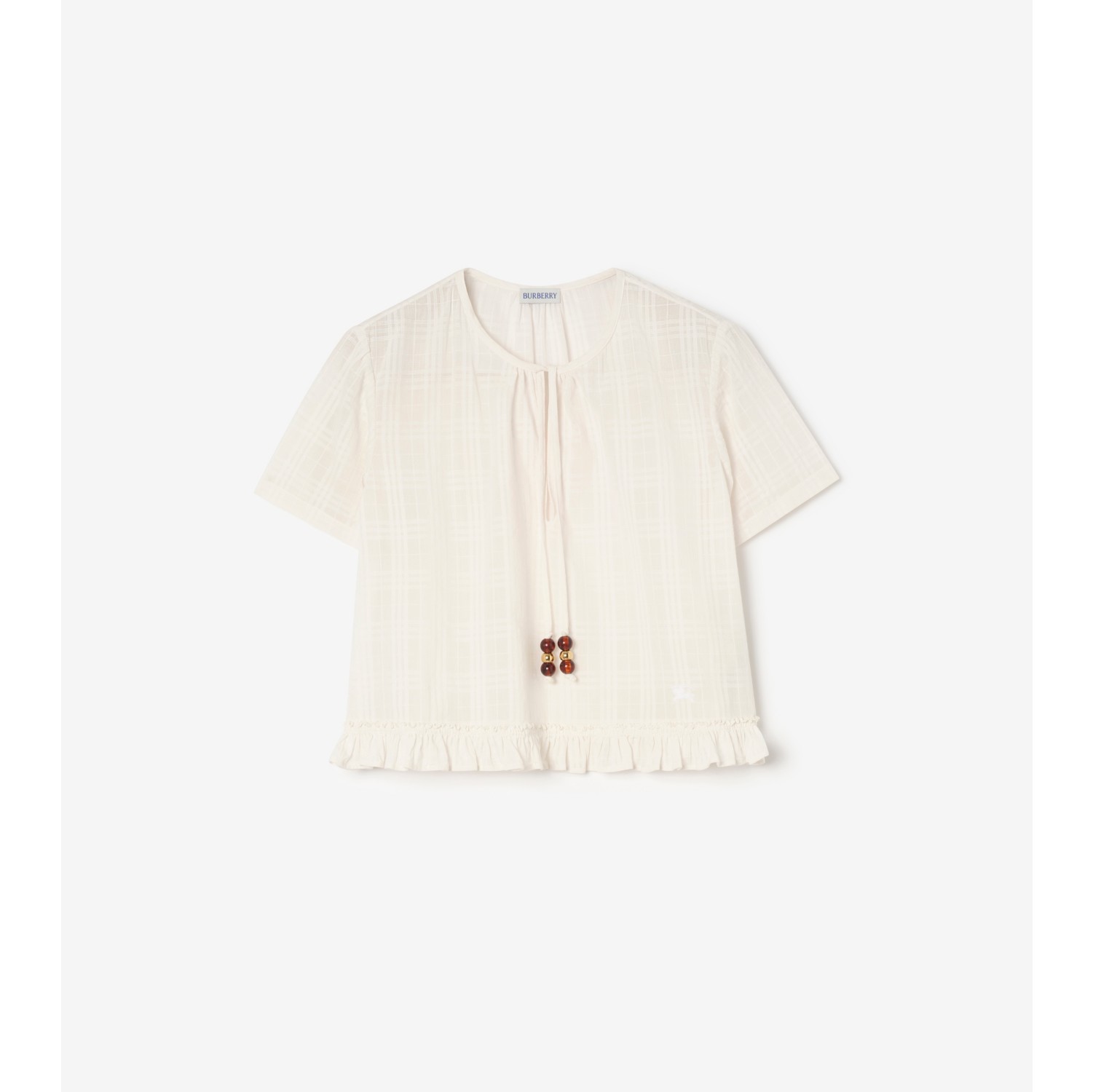 Baumwollvoile-Bluse in Check