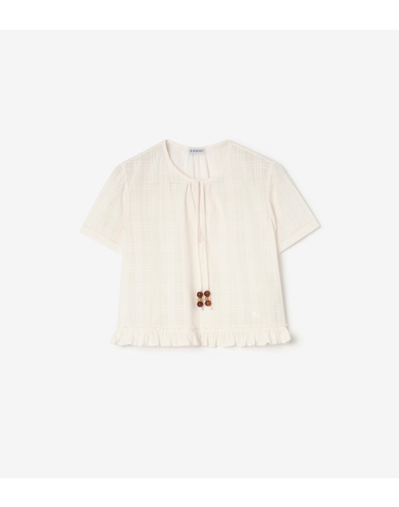 Check Cotton Voile Blouse