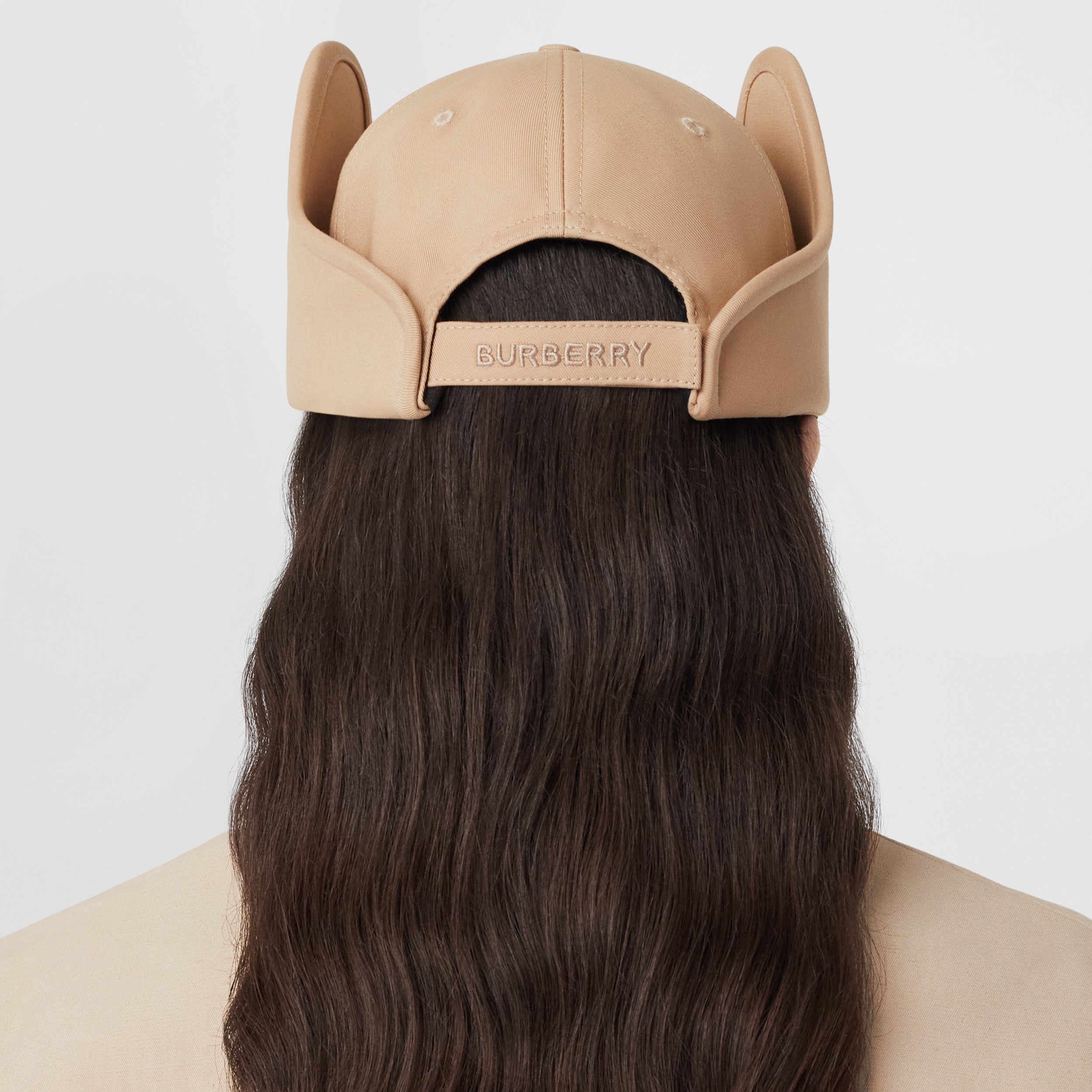 Cut-out Panel Cotton Gabardine Baseball Cap in Soft Fawn | Burberry® Official - 3