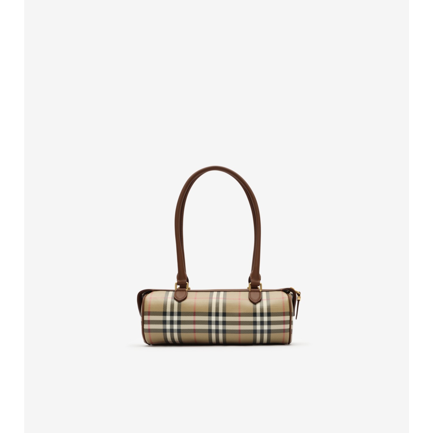 Mini Check Barrel Bag in Archive beige - Women | Burberry® Official