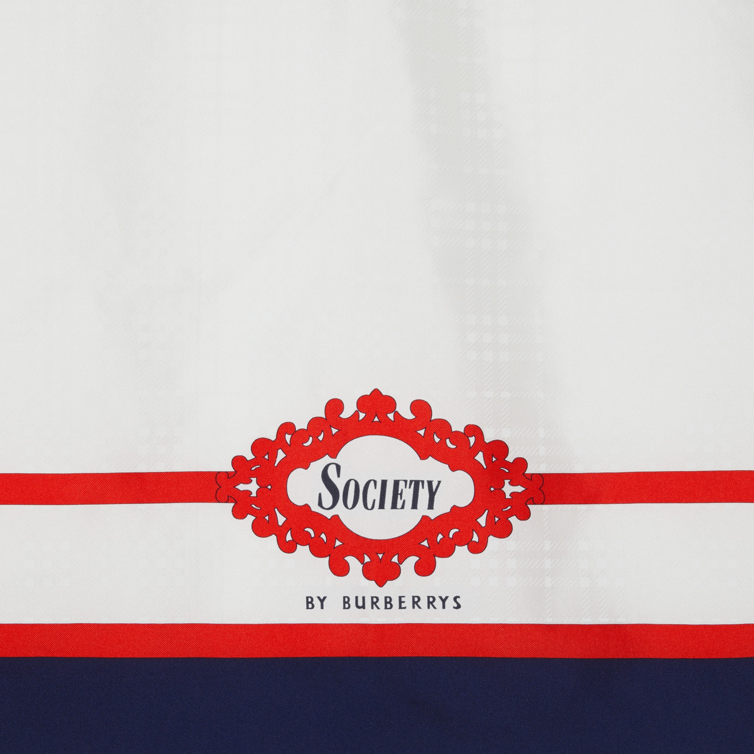 Archive Society Print Silk Square Scarf In Navy Burberry