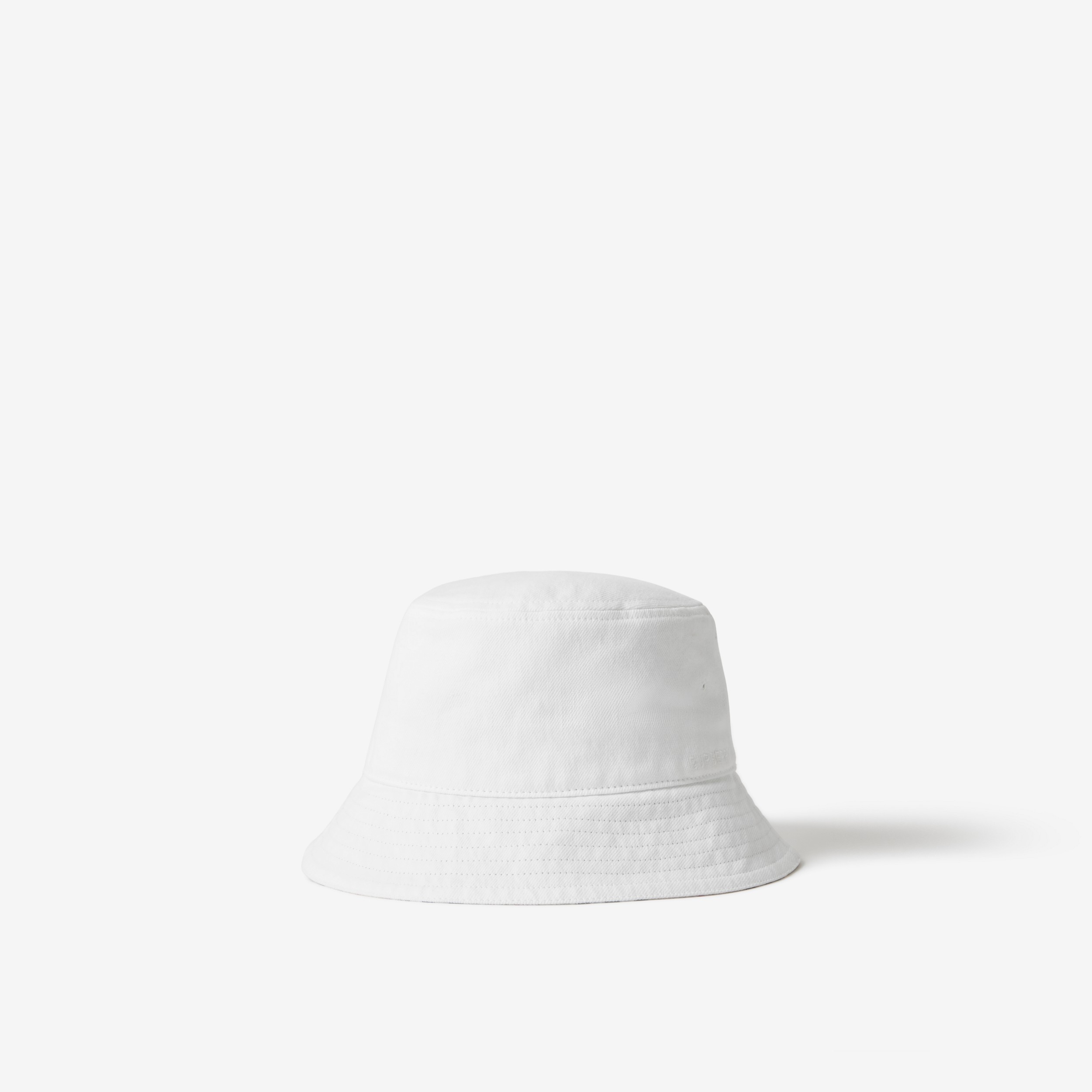 Denim Bucket Hat in White | Burberry® Official - 1