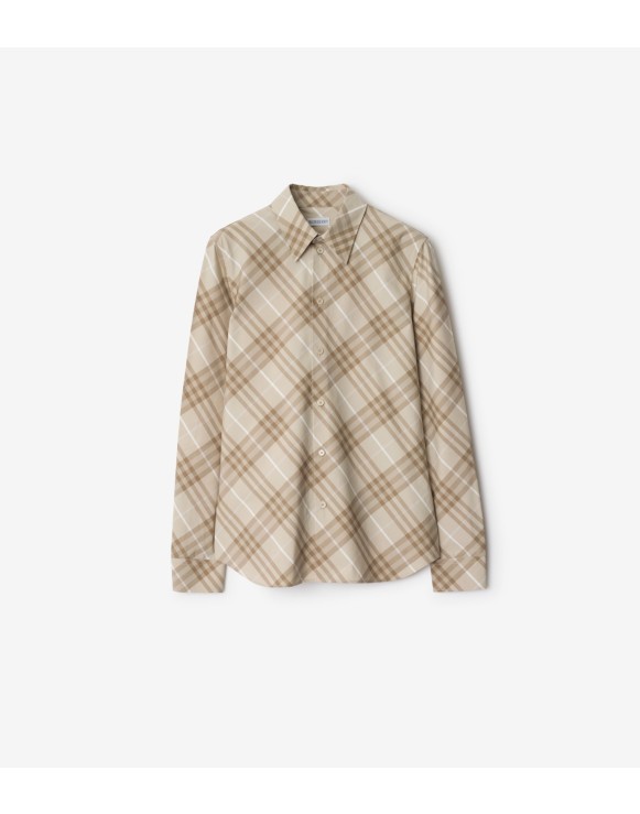Chemise slim en coton Check