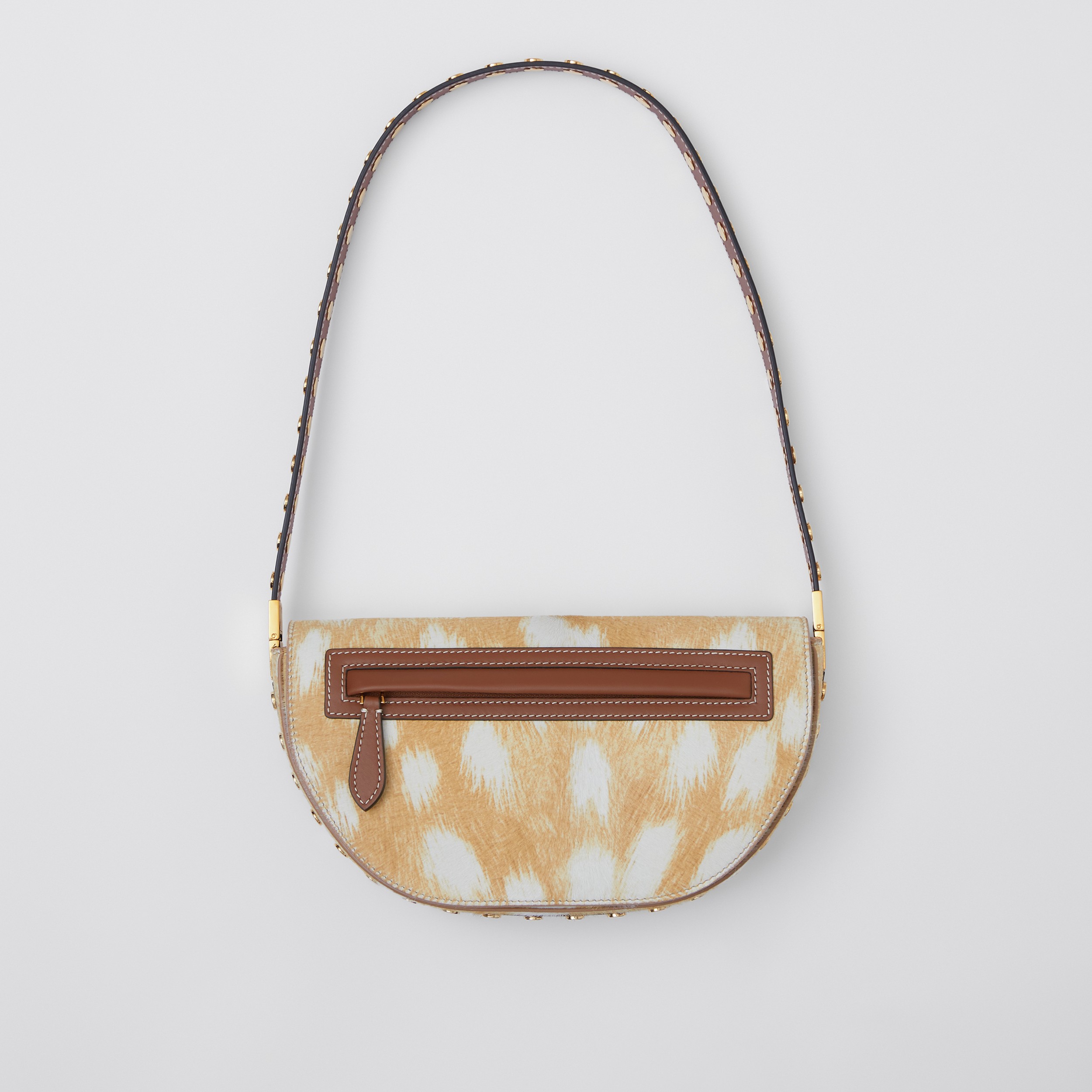 Small Deer Print Calf Hair Olympia Bag in Beige - Women | Burberry® Official - 1