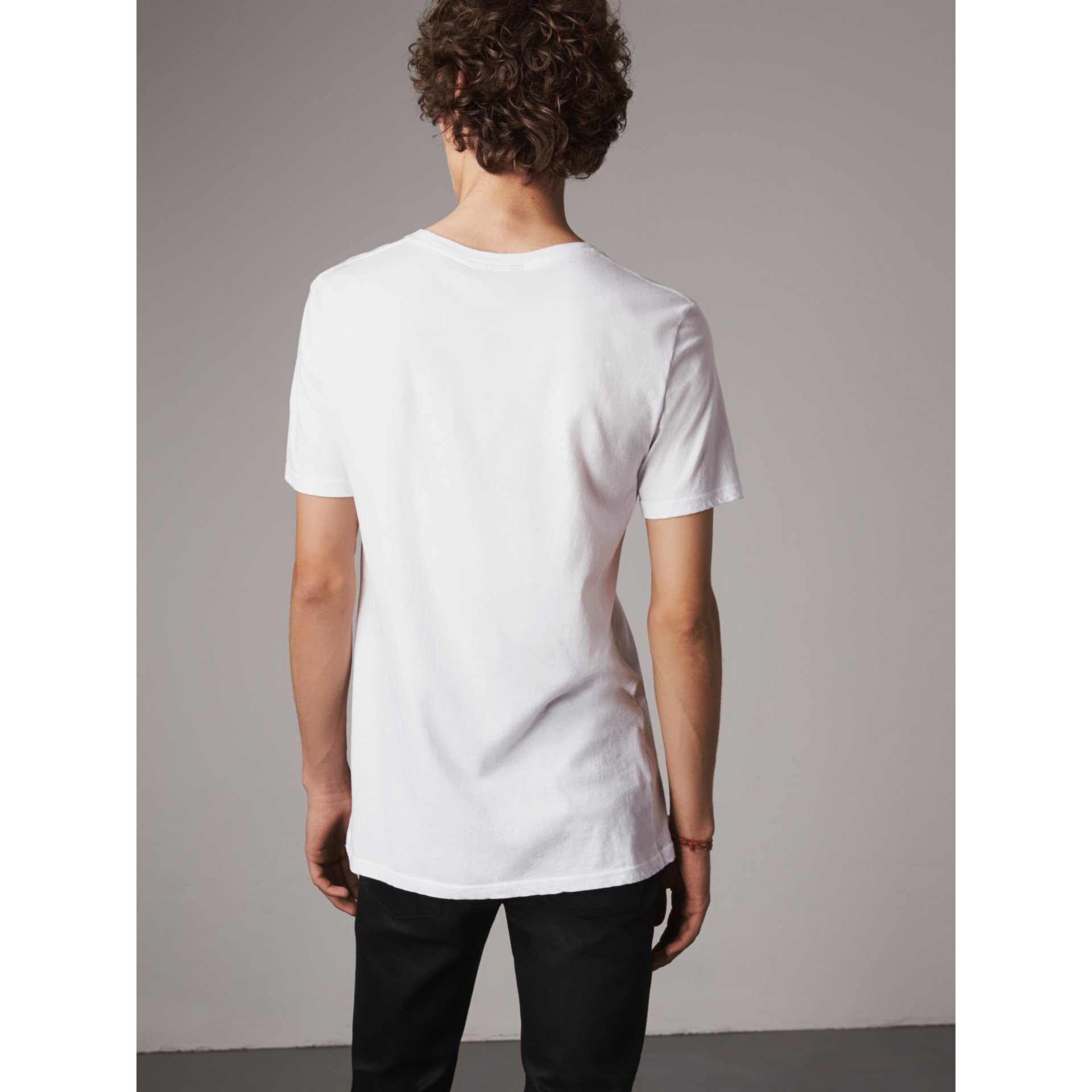 Doodle Print Cotton T-Shirt in White - Men | Burberry United States