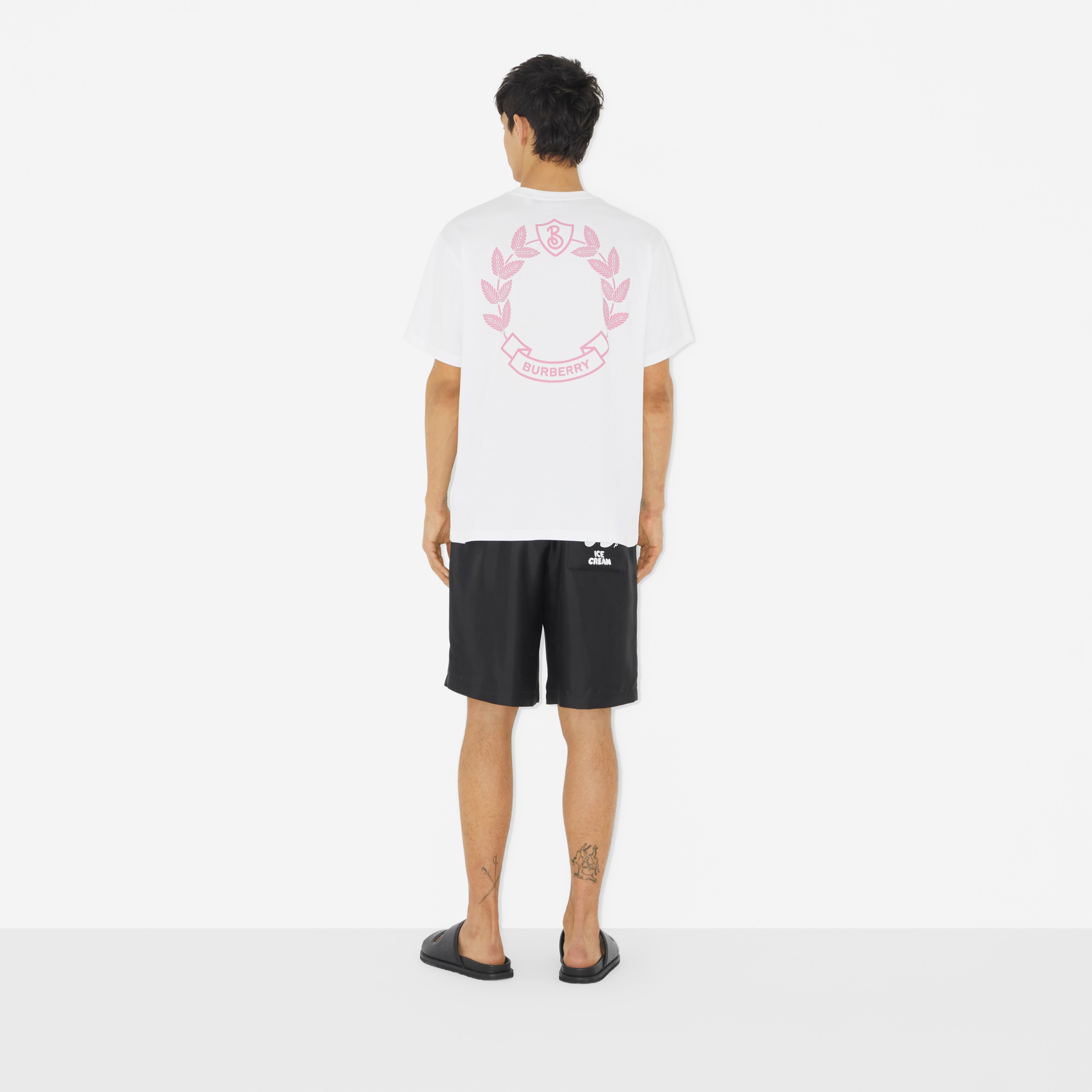 Oak Leaf Crest Cotton T-shirt in White - Men | Burberry® Official - 4