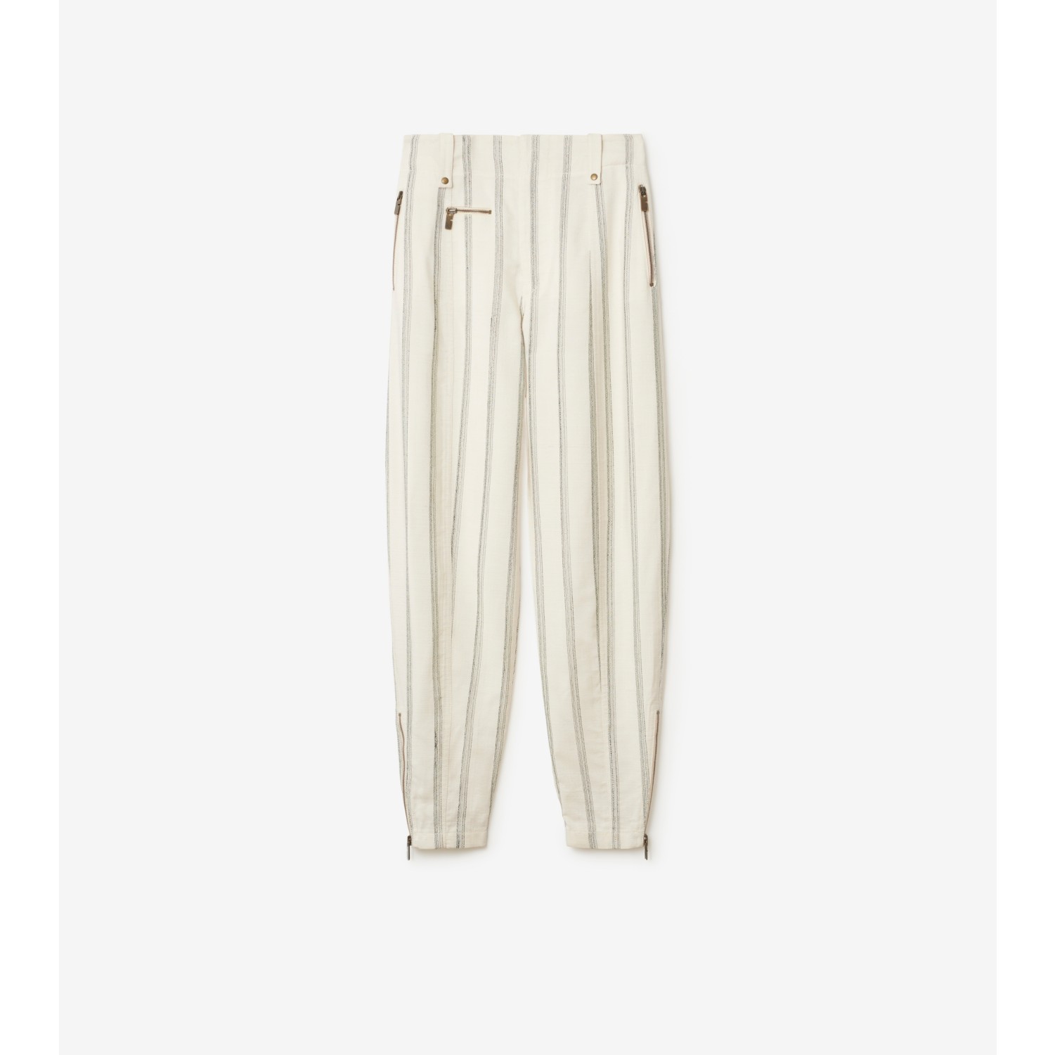 Striped Silk Blend Tailored Trousers