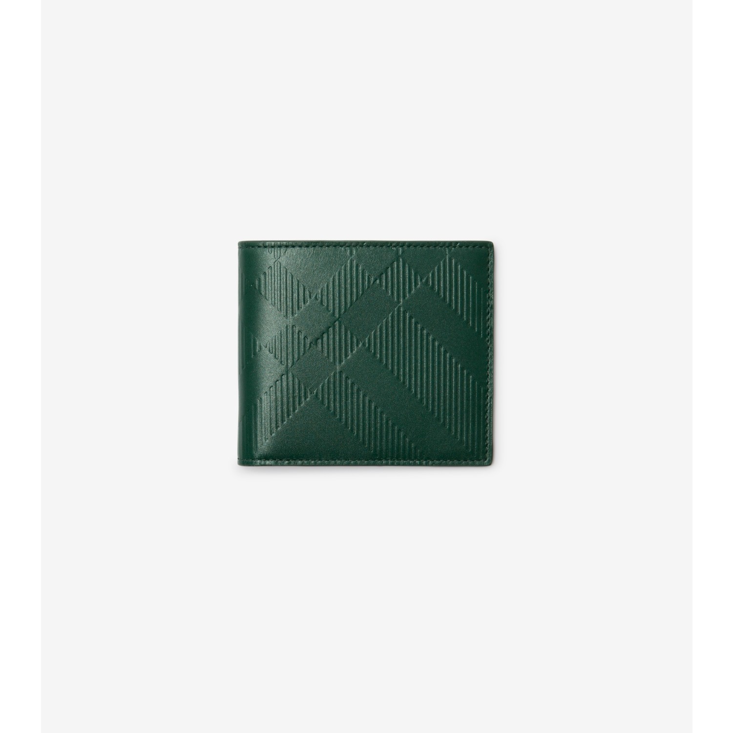 Check Leather Bifold Wallet in Vine - Men