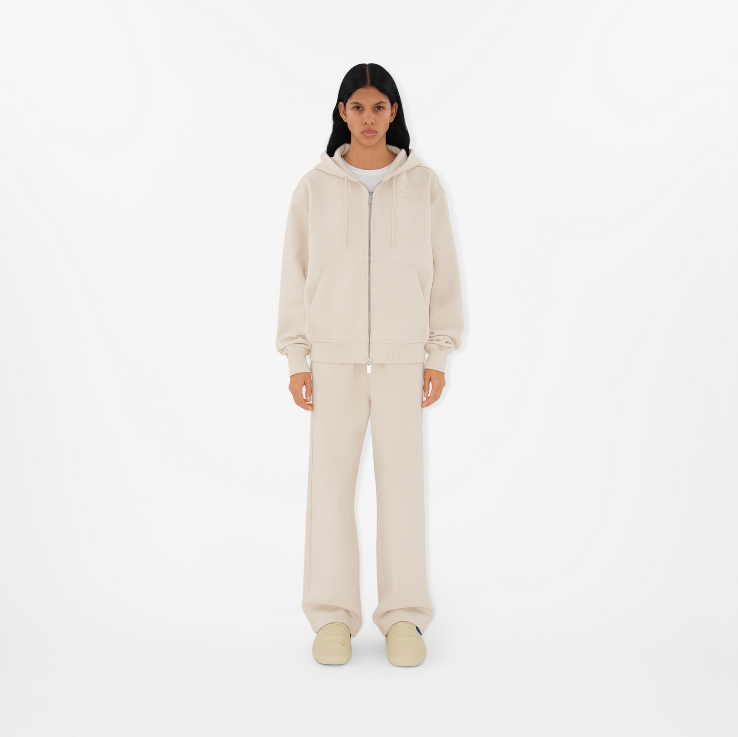Cotton Zip Hoodie in Soap - Women | Burberry® Official Cotton Zip Hoodie in Soap - Women | Burberry® Official