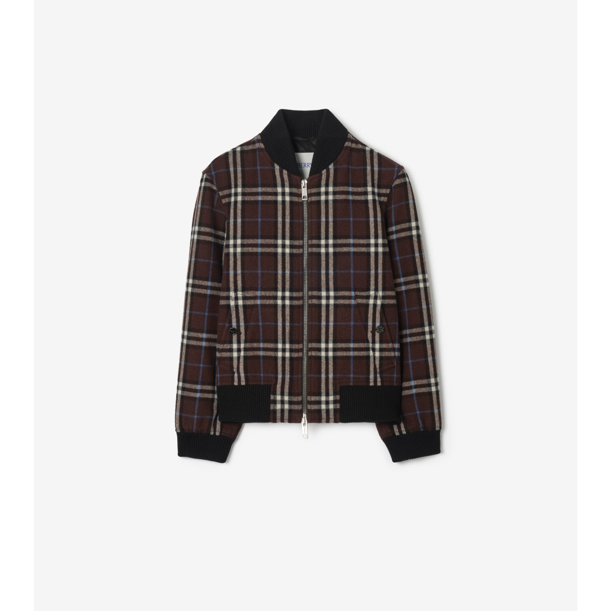  Check Wool Bomber Jacket