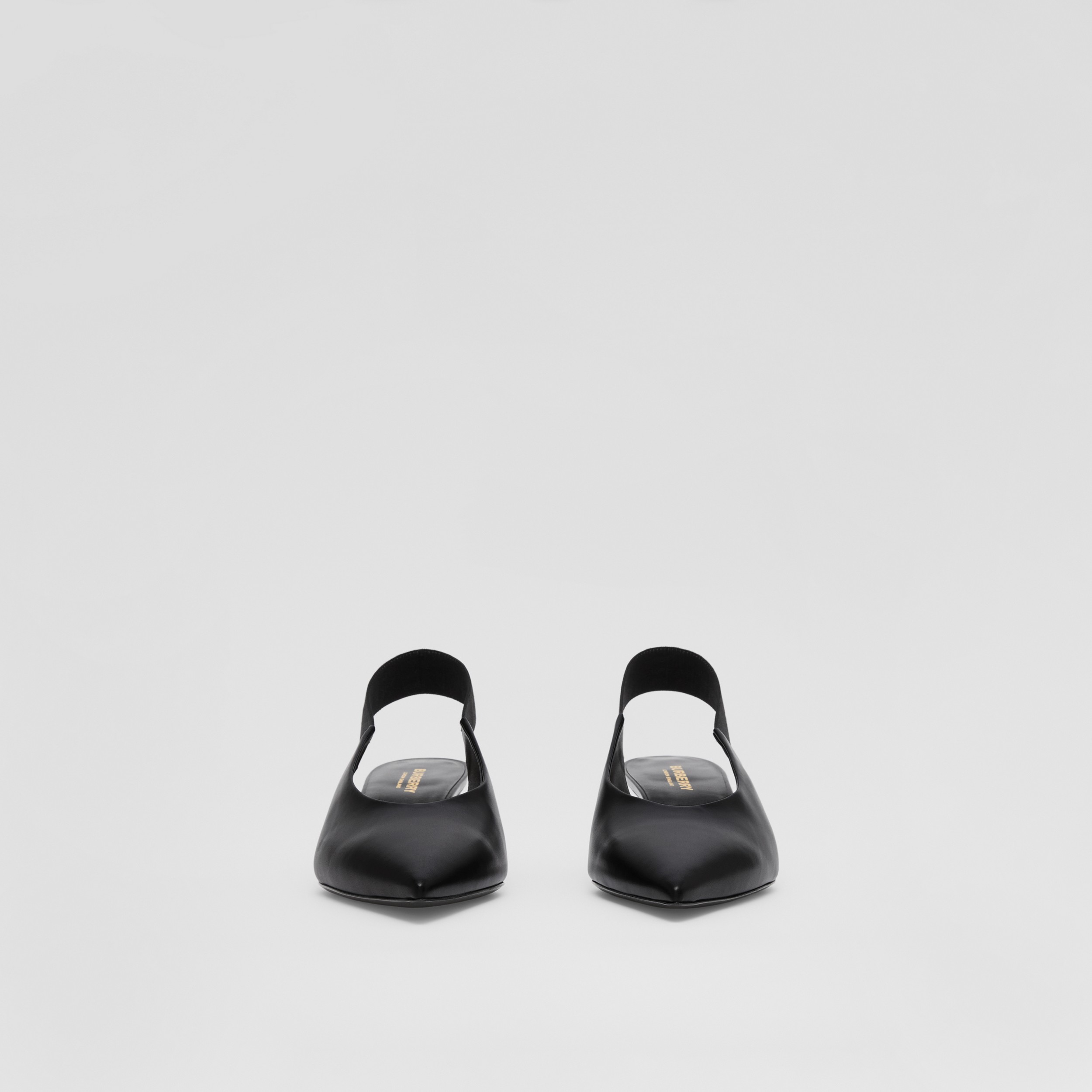 Leather Slingback Pumps in Black - Women | Burberry® Official - 4