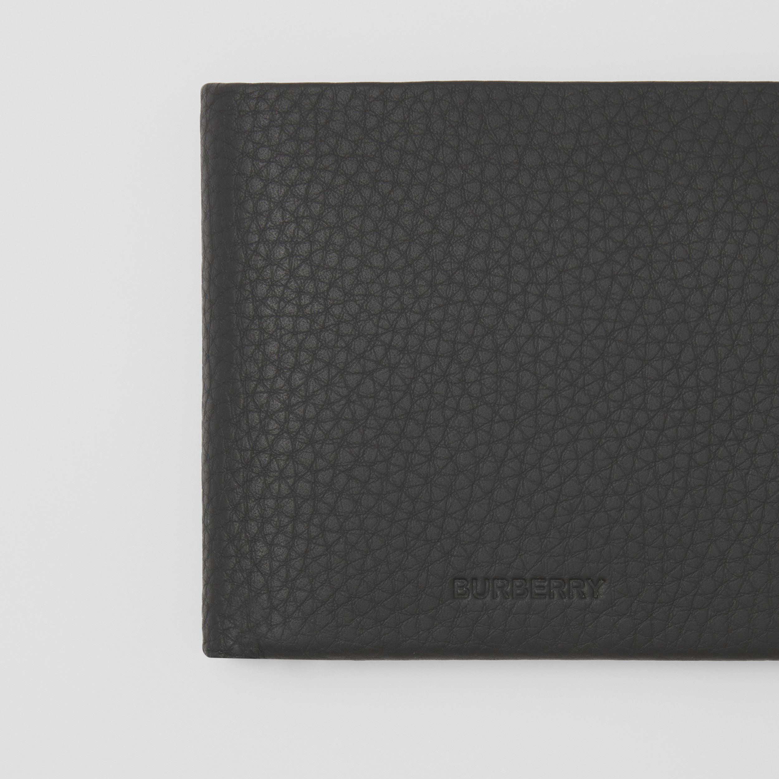 Grainy Leather International Bifold Coin Wallet in Black - Men | Burberry® Official - 2