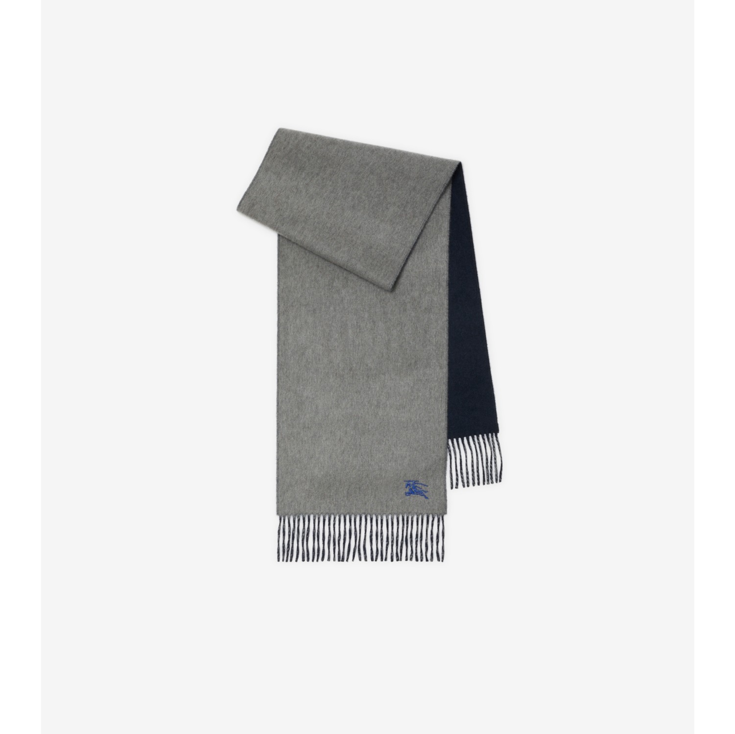 Reversible Cashmere Scarf in Grey navy Burberry Official