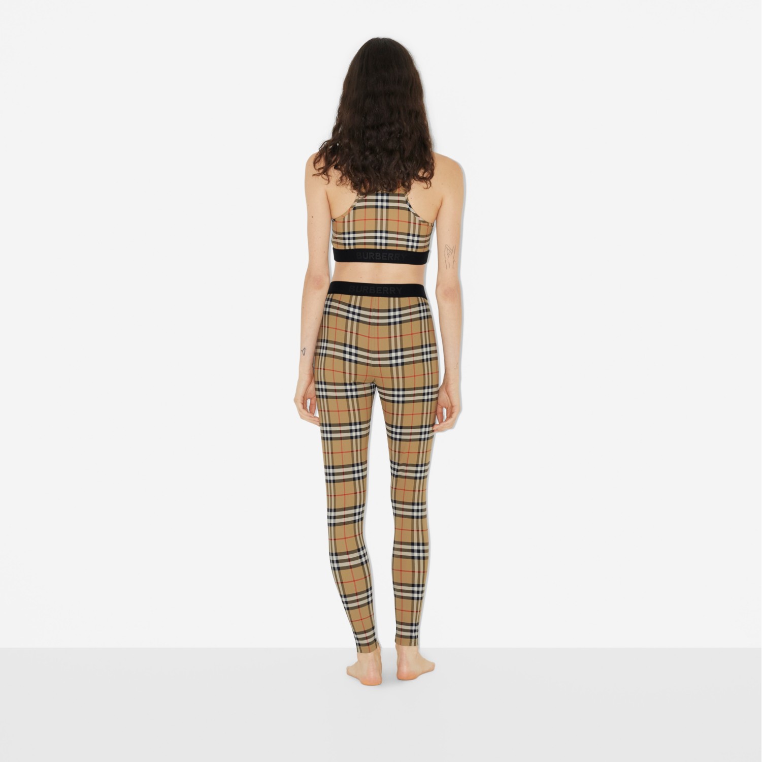 Check Stretch Jersey Leggings