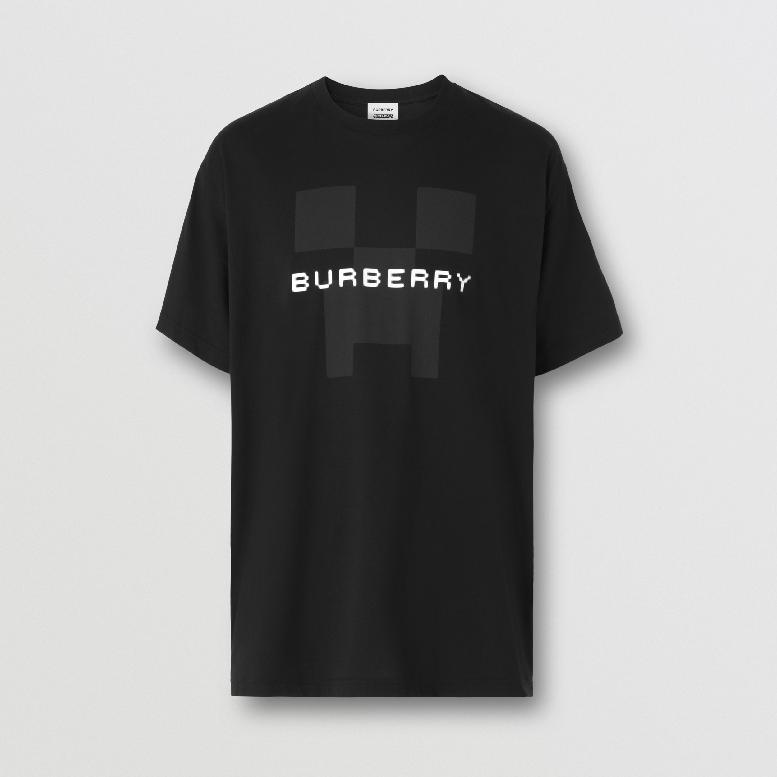 Logo Print Cotton T-shirt in Black - Men | Burberry® Official - 4