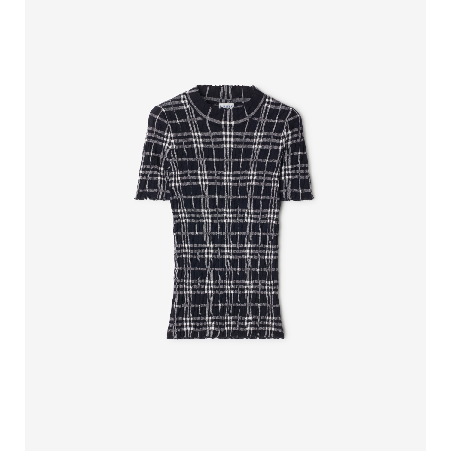 Check Wool Blend Top
