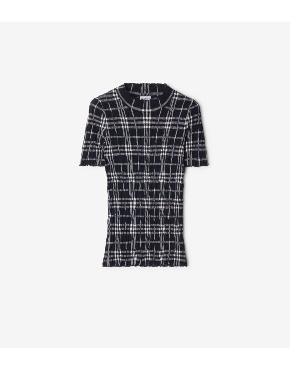 Blusa Check en mezcla de lana