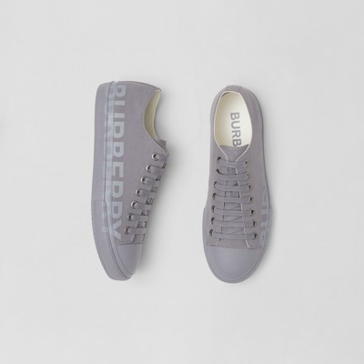 logo print cotton gabardine sneakers
