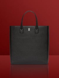 Black Leather Slim Denny Tote