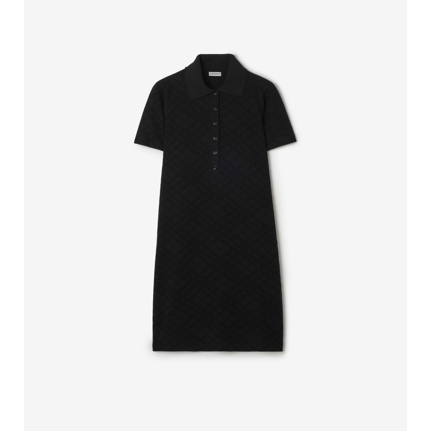 BURBERRY ポロシャツドレス ブラック 新品 サイズ10Y12Y チェック ウールシルク ポロシャツドレス (ブラック) - ウィメンズ