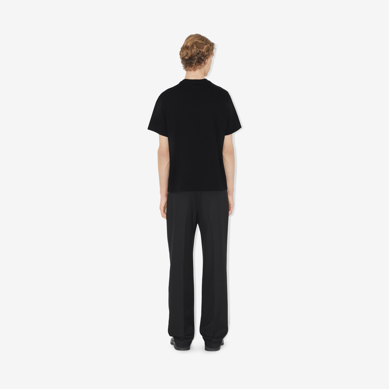 马术骑士刺绣棉质 T 恤衫 (黑色) - 男士 | Burberry® 博柏利官网