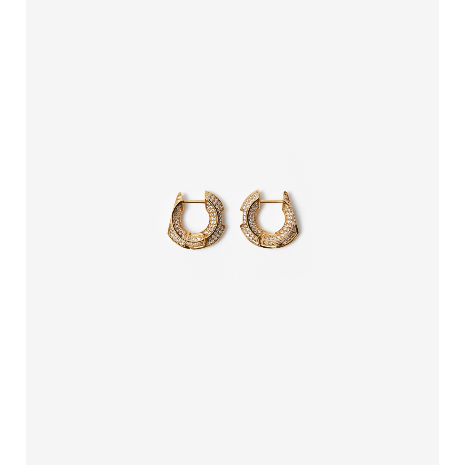 Hollow Pavé Hoop Earrings