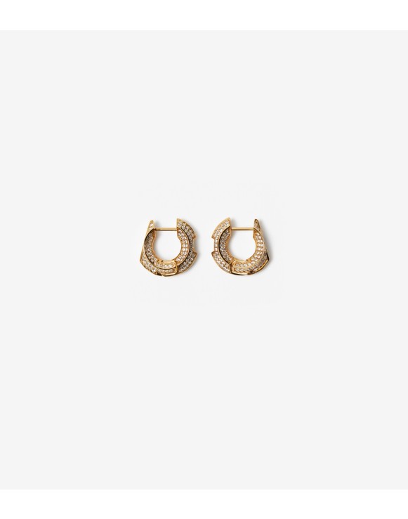 Hollow Pavé Hoop Earrings