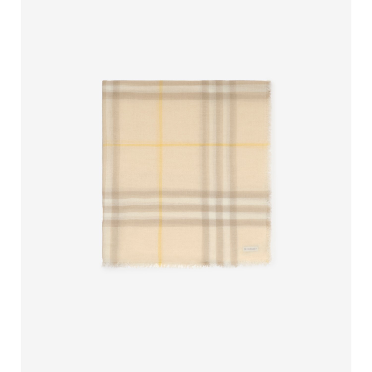 Wide Check Wool Scarf