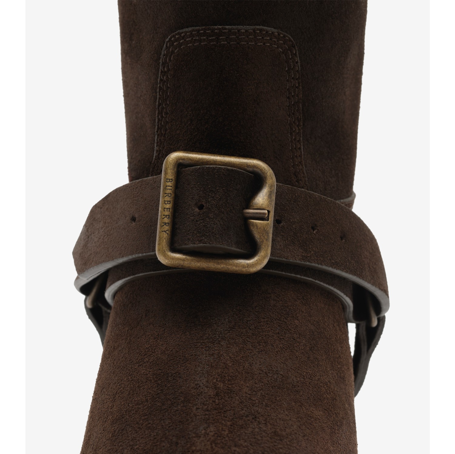 Leather Soft Saddle Low Boots​ in Peat brown - Women | Burberry