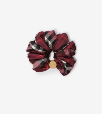 Check Silk Scrunchie Oxblood ®