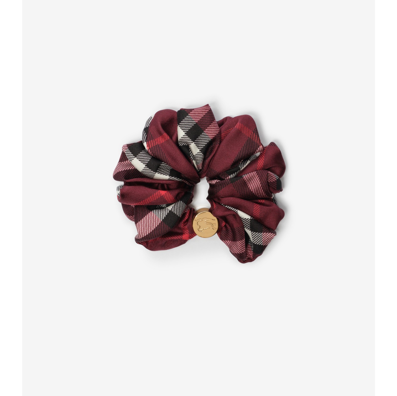 Check Silk Scrunchie