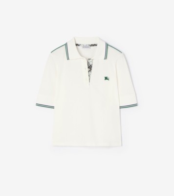 Cropped Cotton Tennis Polo Shirt