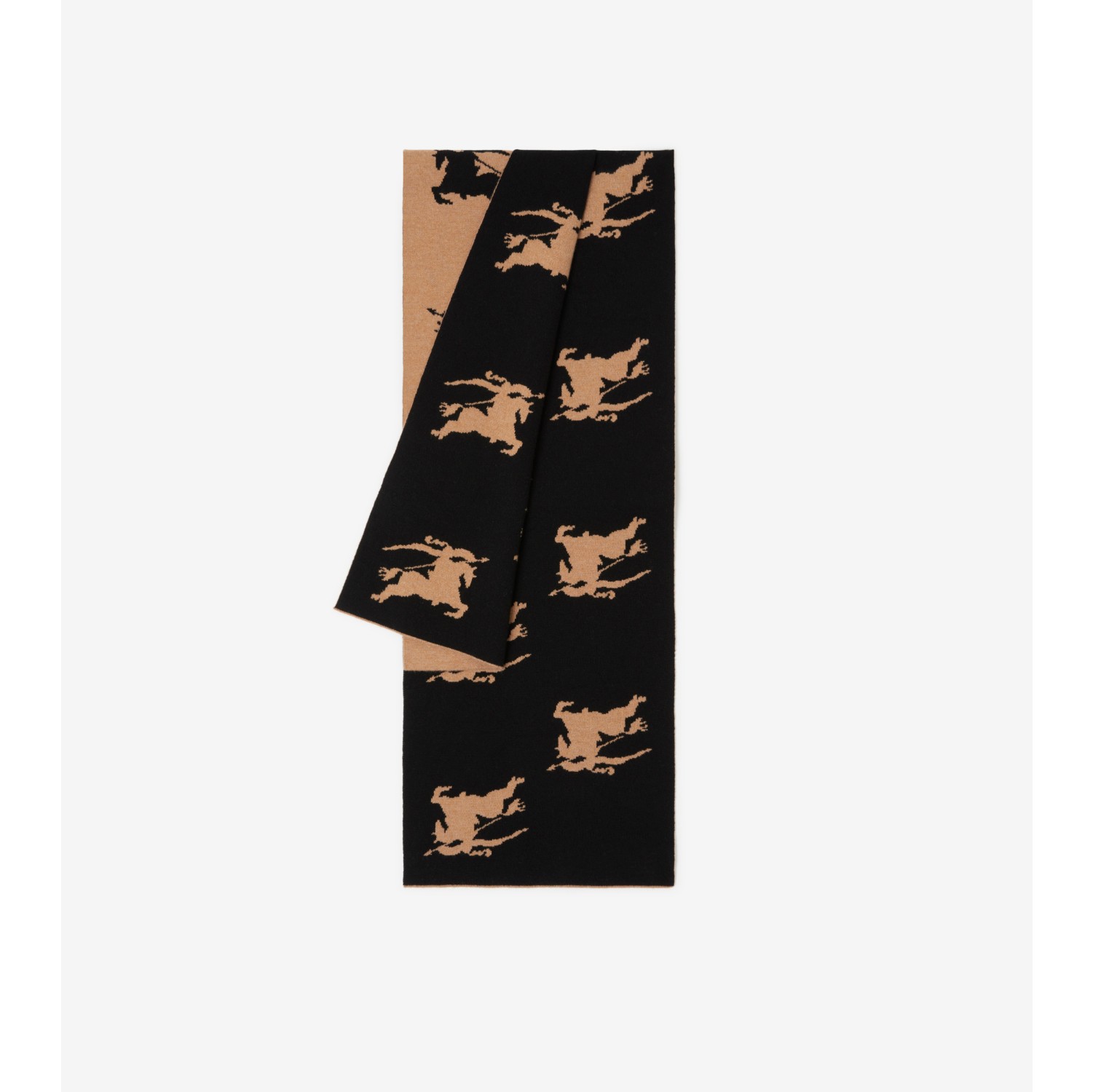 EKD Intarsia Cashmere Scarf in Camel | Burberry® Official
