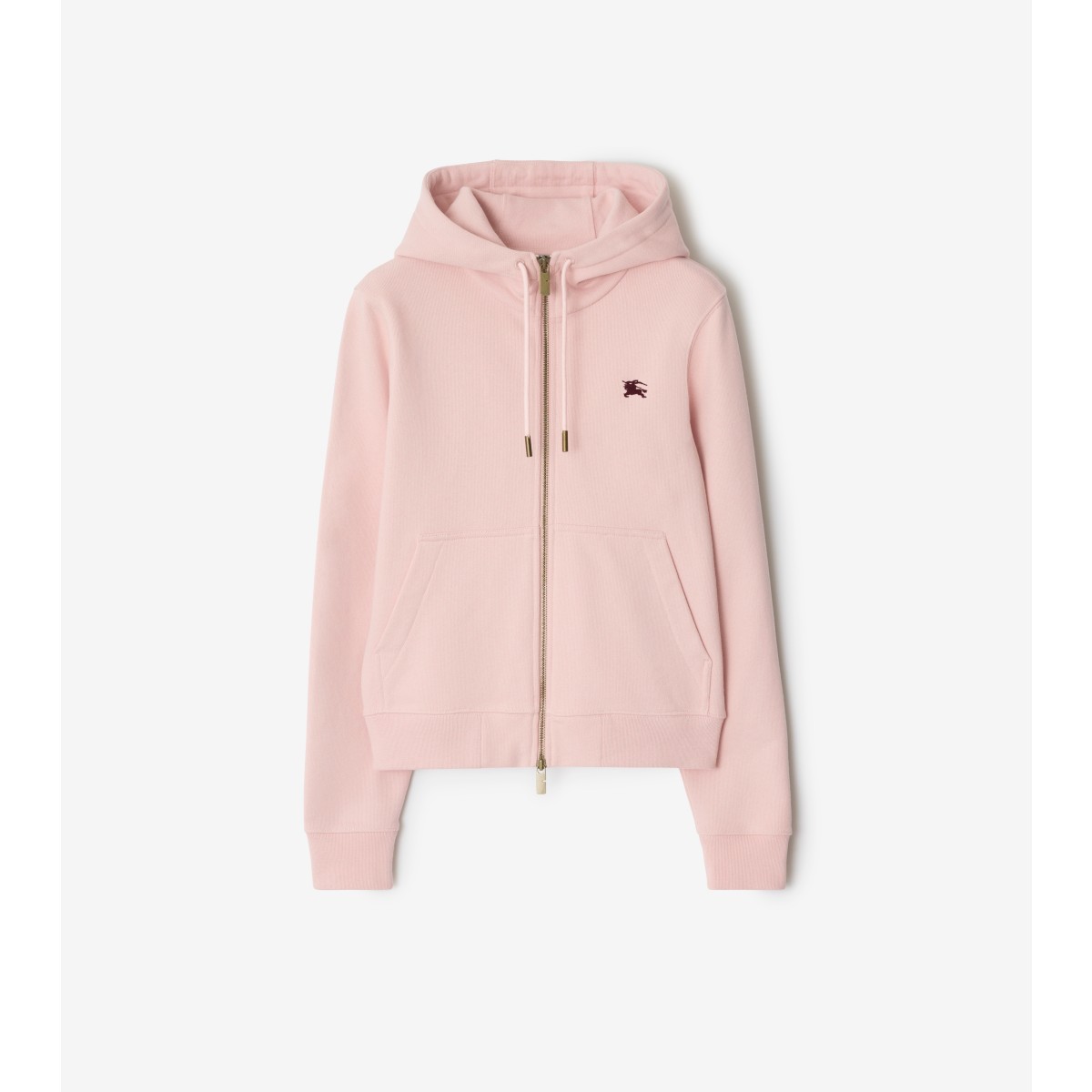  Embroidered Knight Stamp Cotton Zip Hoodie