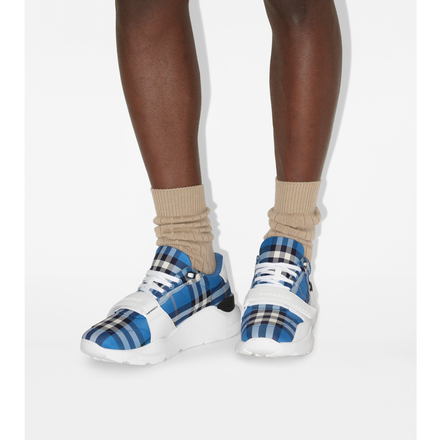 Check Nylon Sneakers