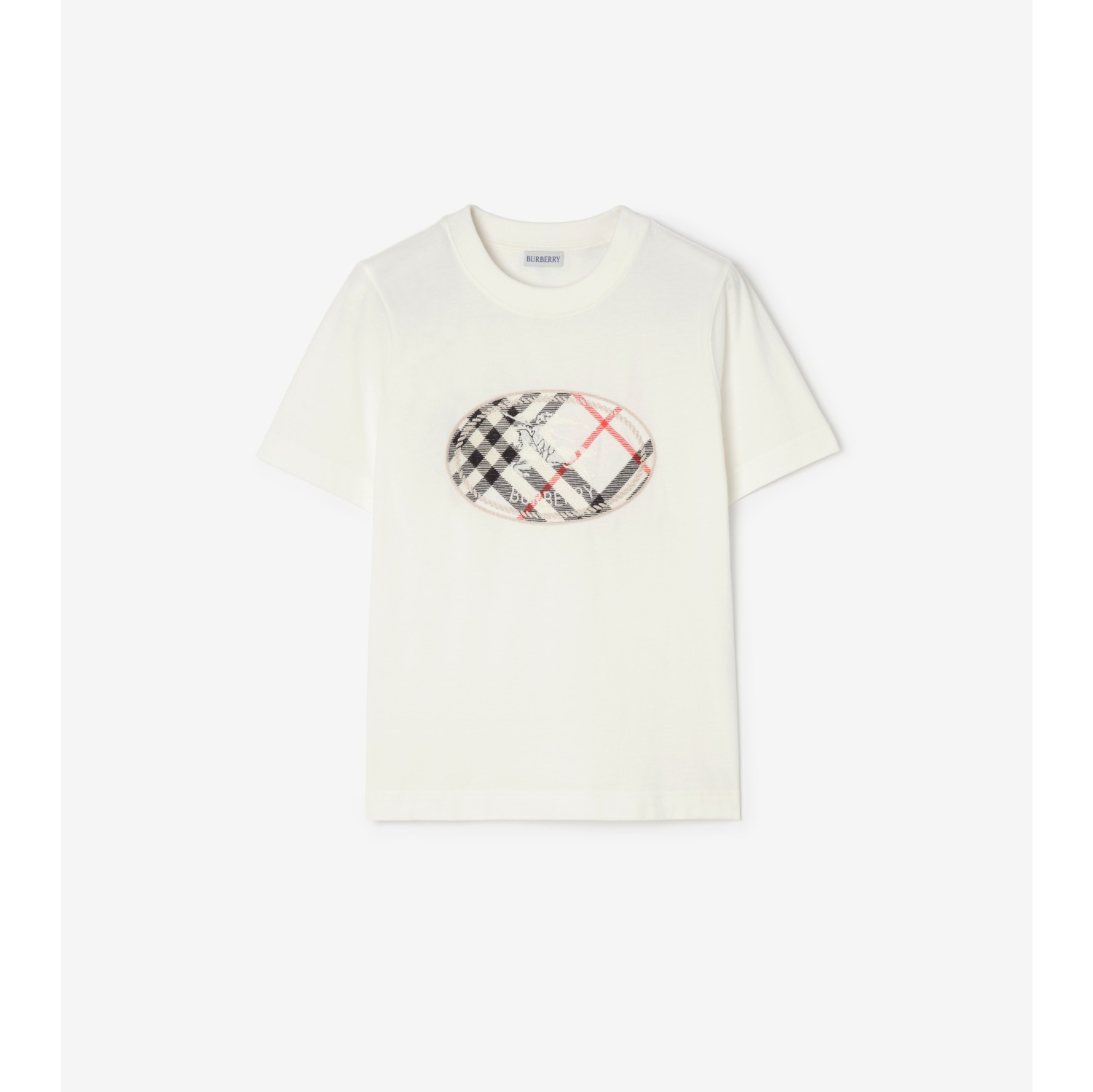 Check Knight Stamp Cotton T-shirt