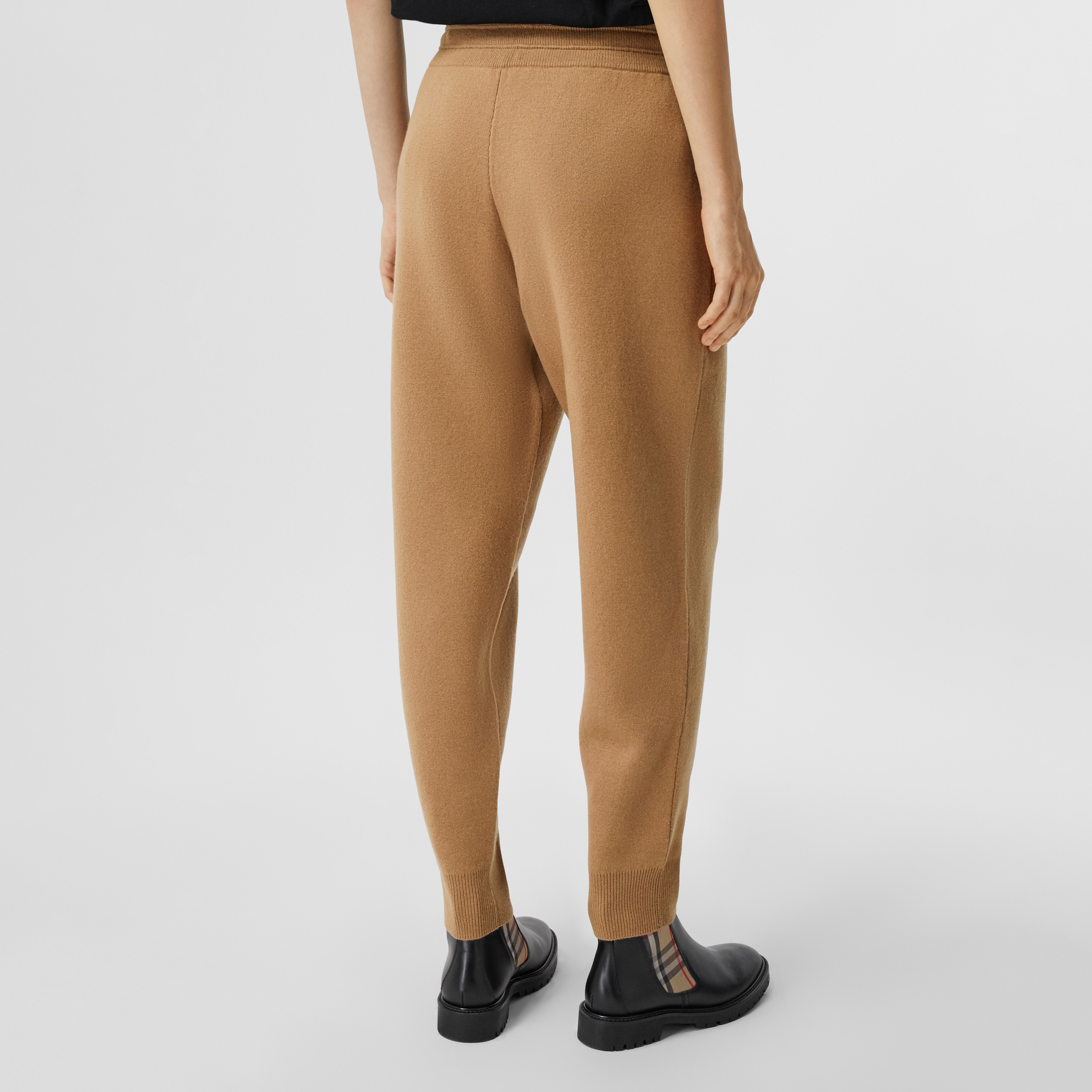 Monogram Motif Cashmere Blend Jogging Pants in Camel - Women | Burberry United States